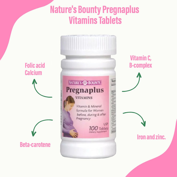 Nature's Bounty Pregnaplus Vitamins Tablets 100's - Easy Pharmacy LLC