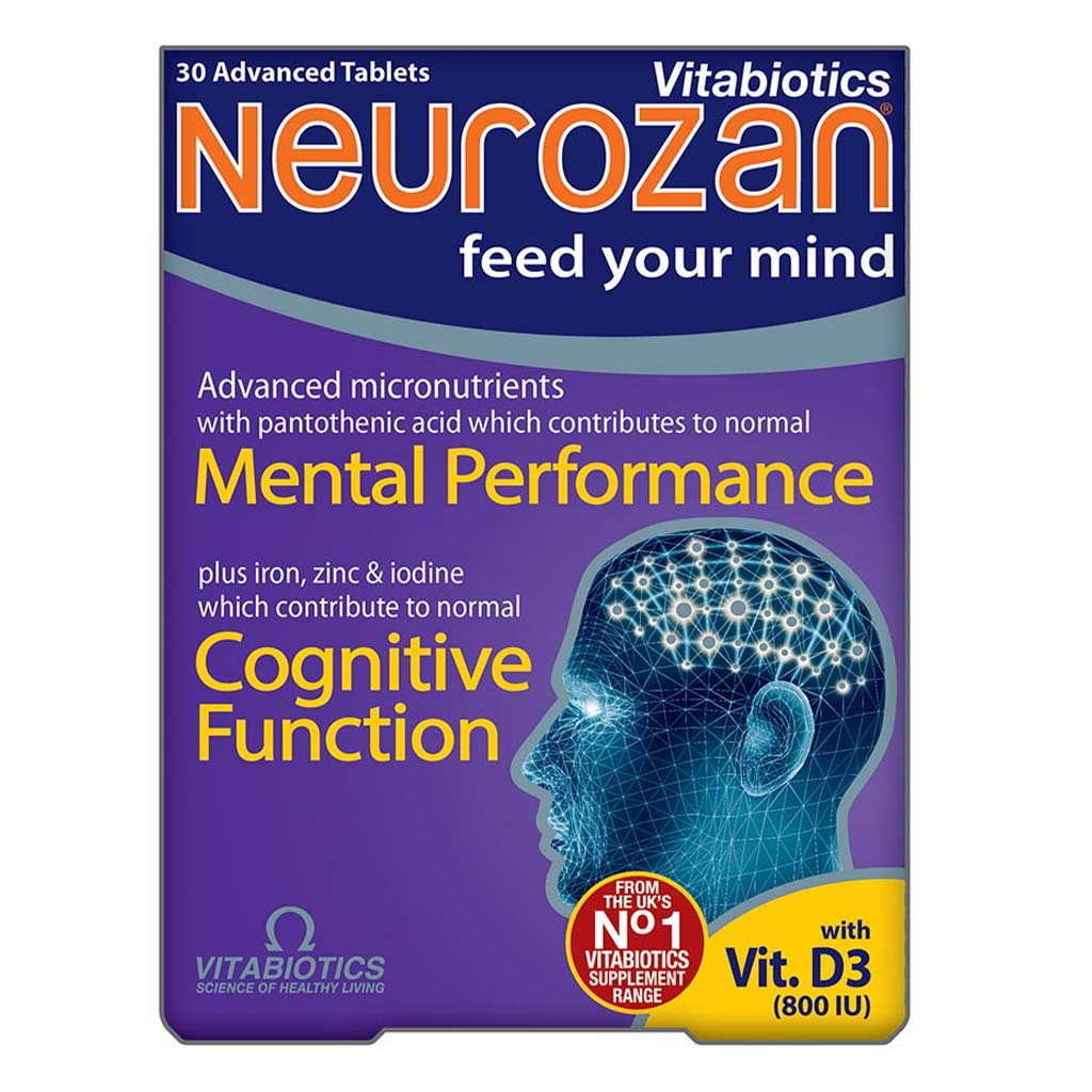 Vitabiotics Neurozan Mind Booster Supplement Tablets For Healthy Mental & Cognitive Function, Pack of 30's - Easy Pharmacy LLC