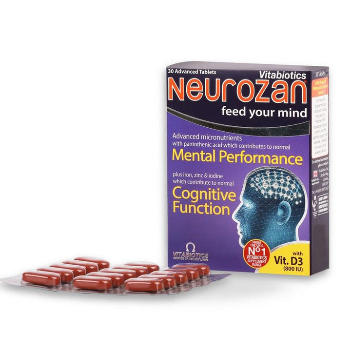 Vitabiotics Neurozan Mind Booster Supplement Tablets For Healthy Mental & Cognitive Function, Pack of 30's - Easy Pharmacy LLC