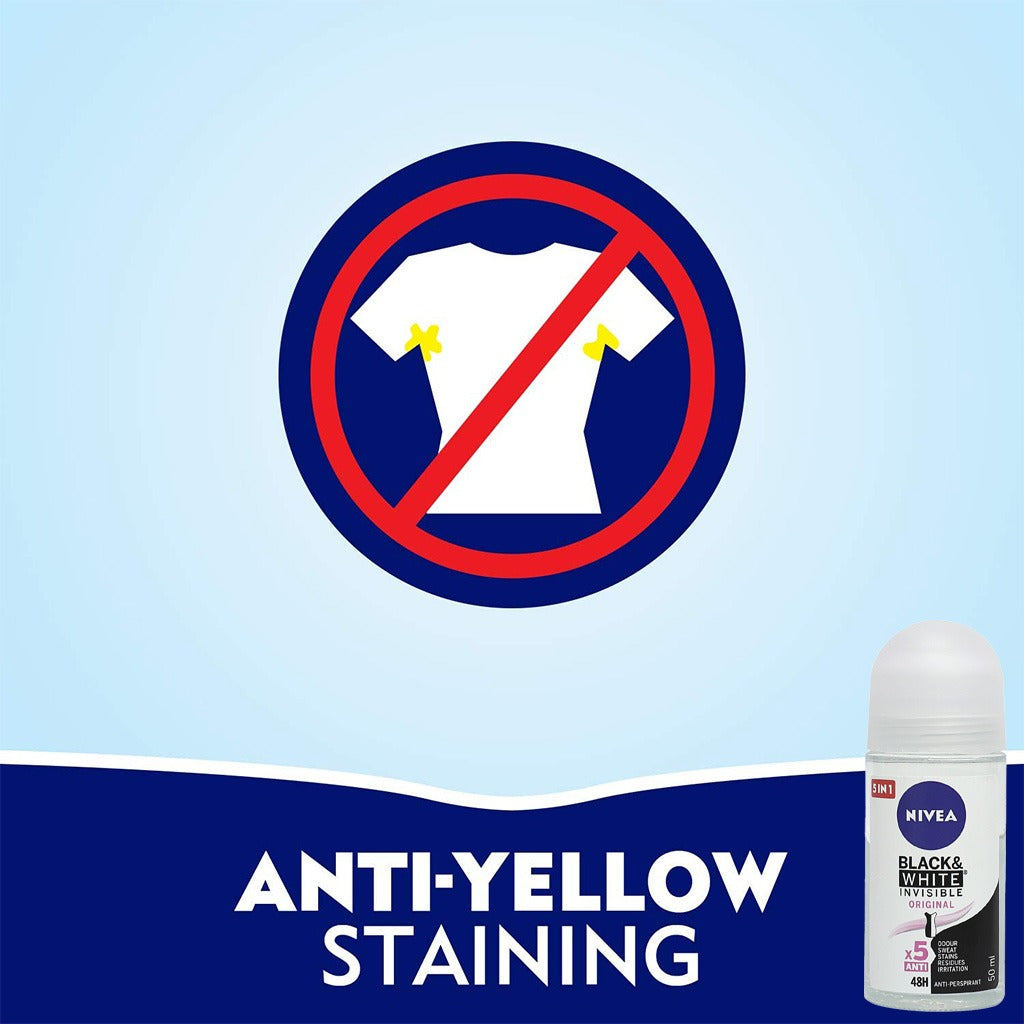 Nivea Invisible Black & White Original Roll-On 50 mL - Easy Pharmacy LLC