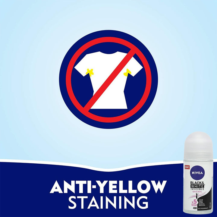 Nivea Invisible Black & White Original Roll-On 50 mL - Easy Pharmacy LLC