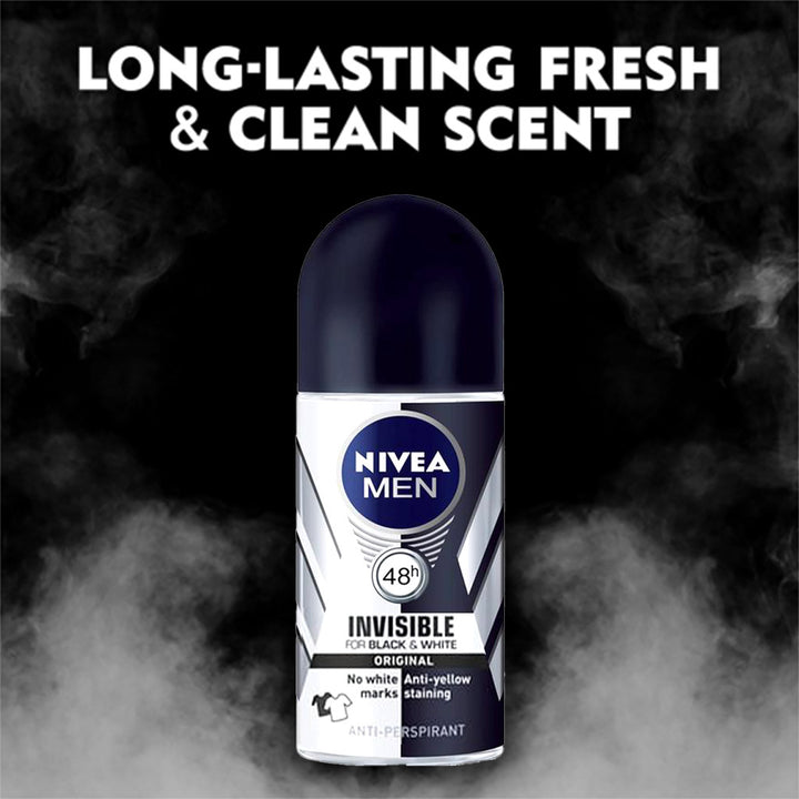 Nivea Men Invisible For Black & White Roll-On - Easy Pharmacy LLC