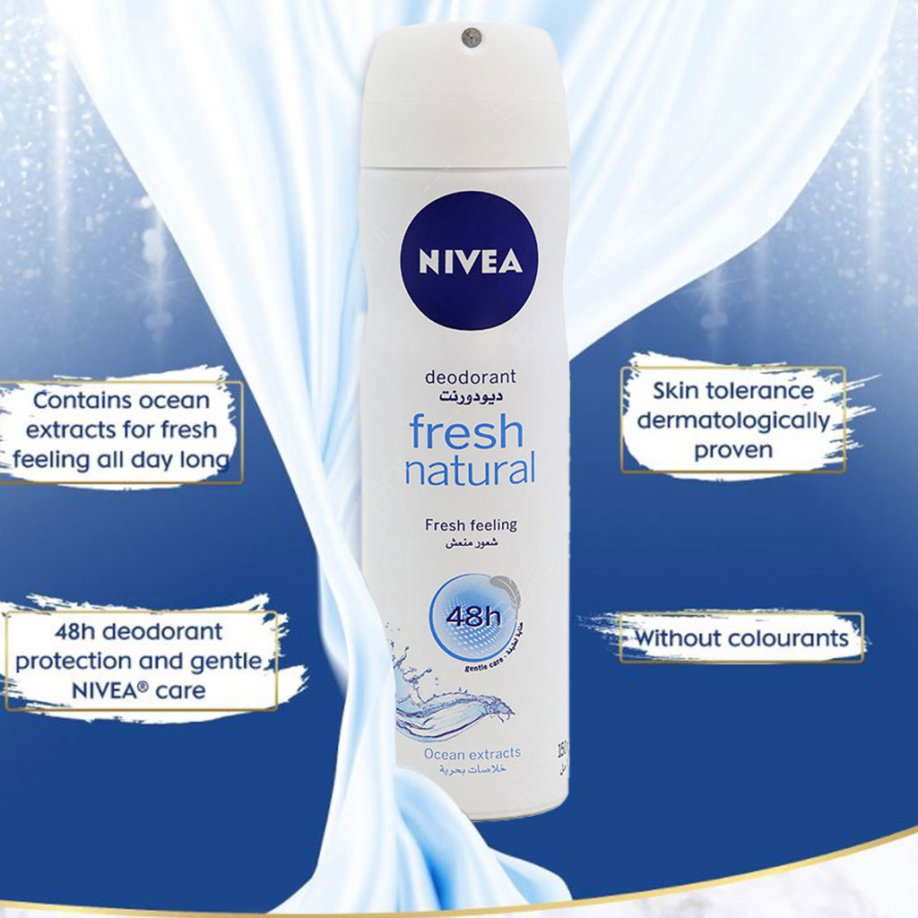 Nivea Fresh Natural Deodorant Spray 150 mL - Easy Pharmacy LLC