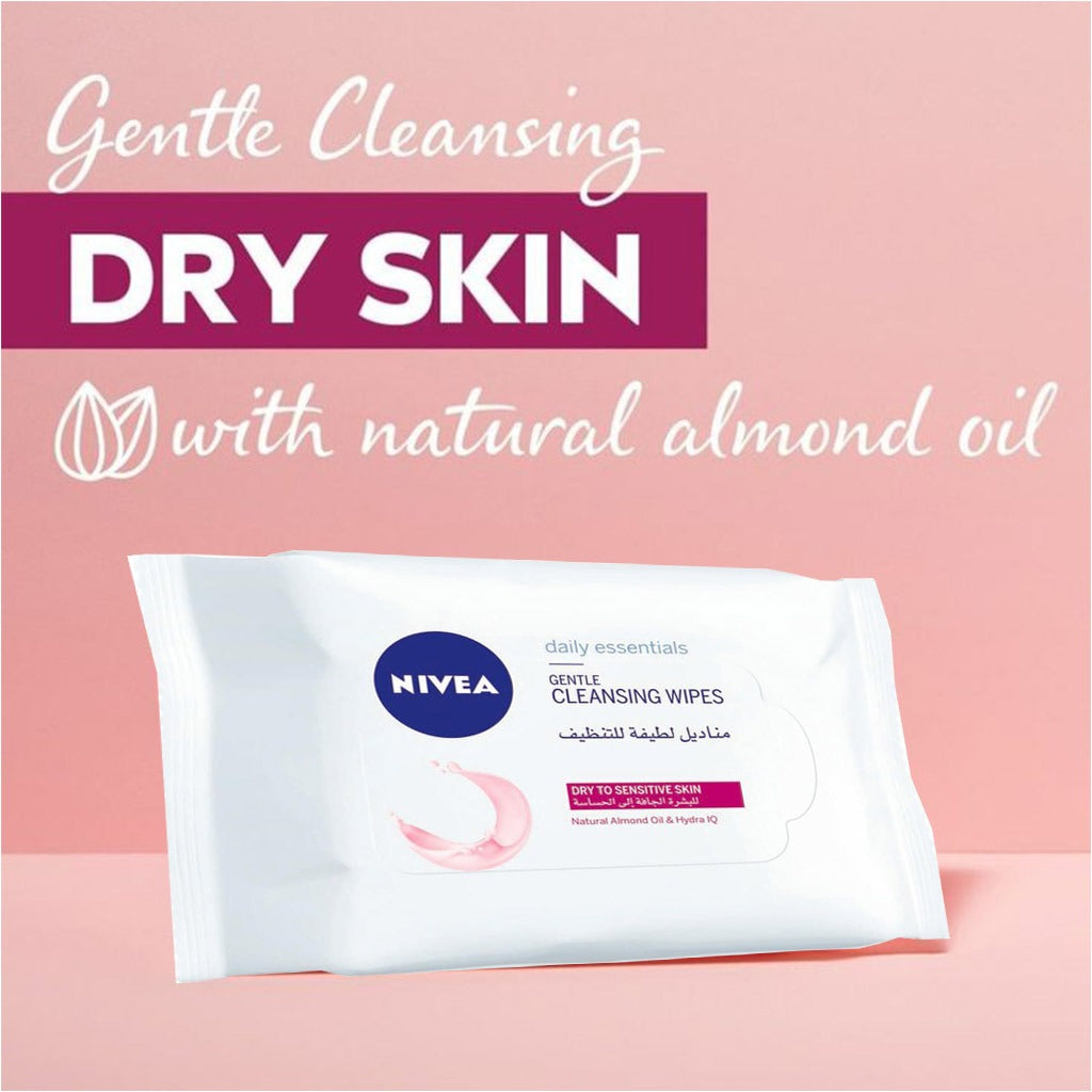 Nivea Gentle Dry to Sensitive Skin Cleansing Wipes 25's - Easy Pharmacy LLC