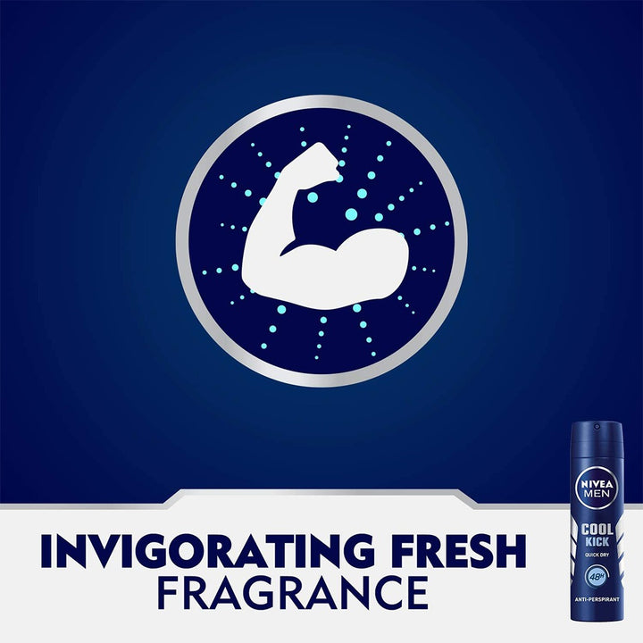Nivea Men Cool Kick Deodorant Spray 150 mL - Easy Pharmacy LLC