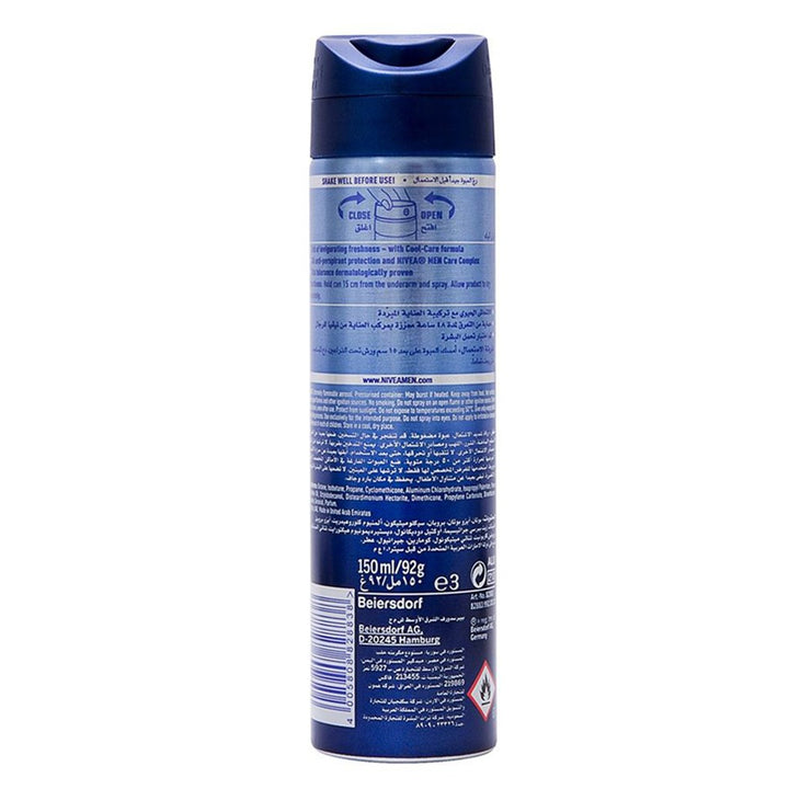 Nivea Men Cool Kick Deodorant Spray 150 mL - Easy Pharmacy LLC