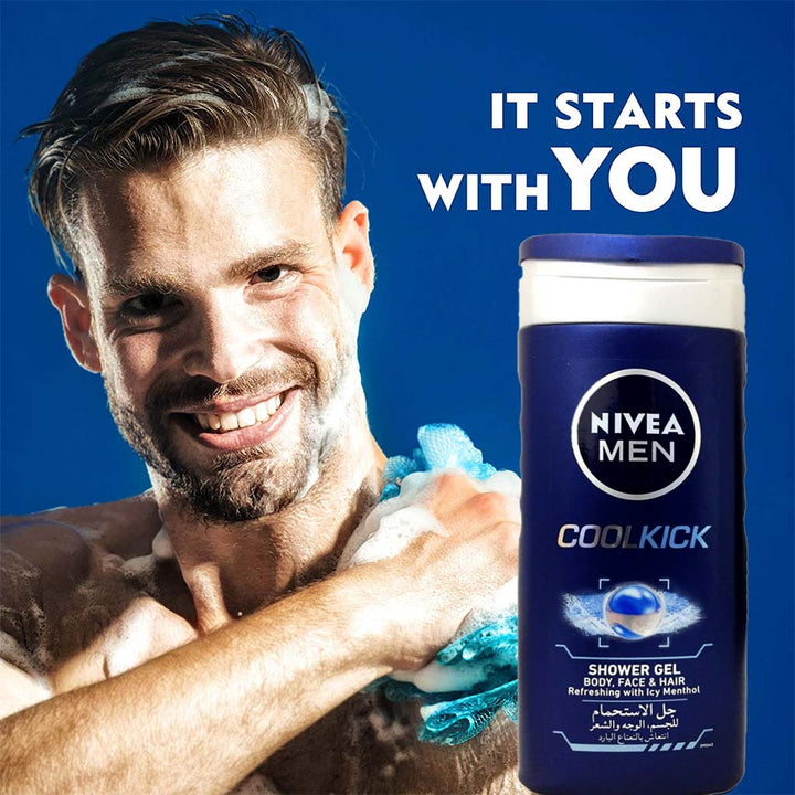 Nivea Men Cool Kick Shower Gel 250 mL - Easy Pharmacy LLC