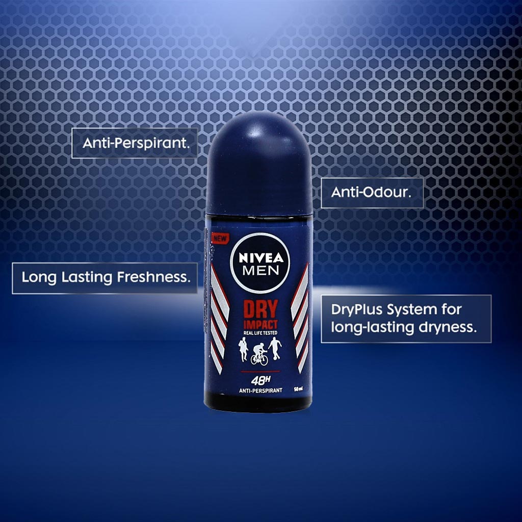 Nivea Men Dry Impact Plus Antiperspirant Roll-On 50 mL - Easy Pharmacy LLC