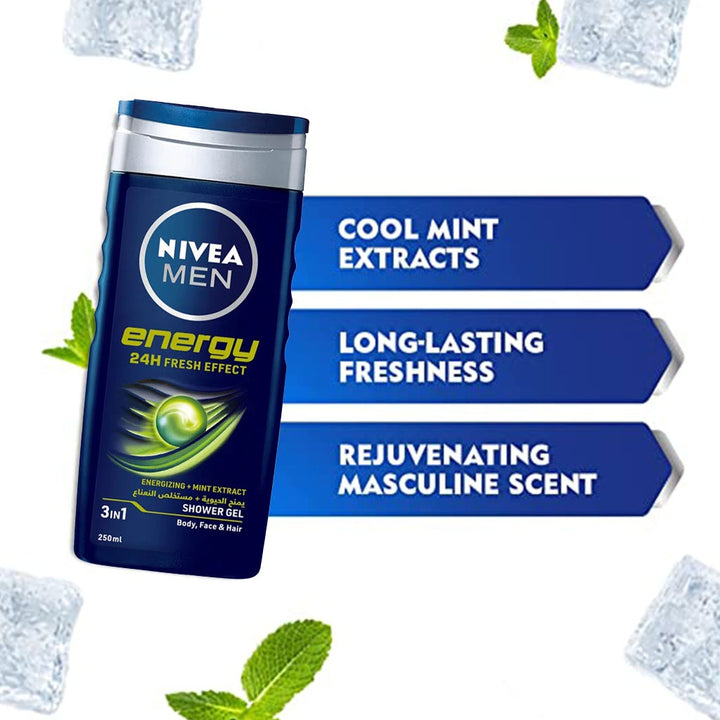 Nivea Men Energy Shower Gel 250 mL - Easy Pharmacy LLC