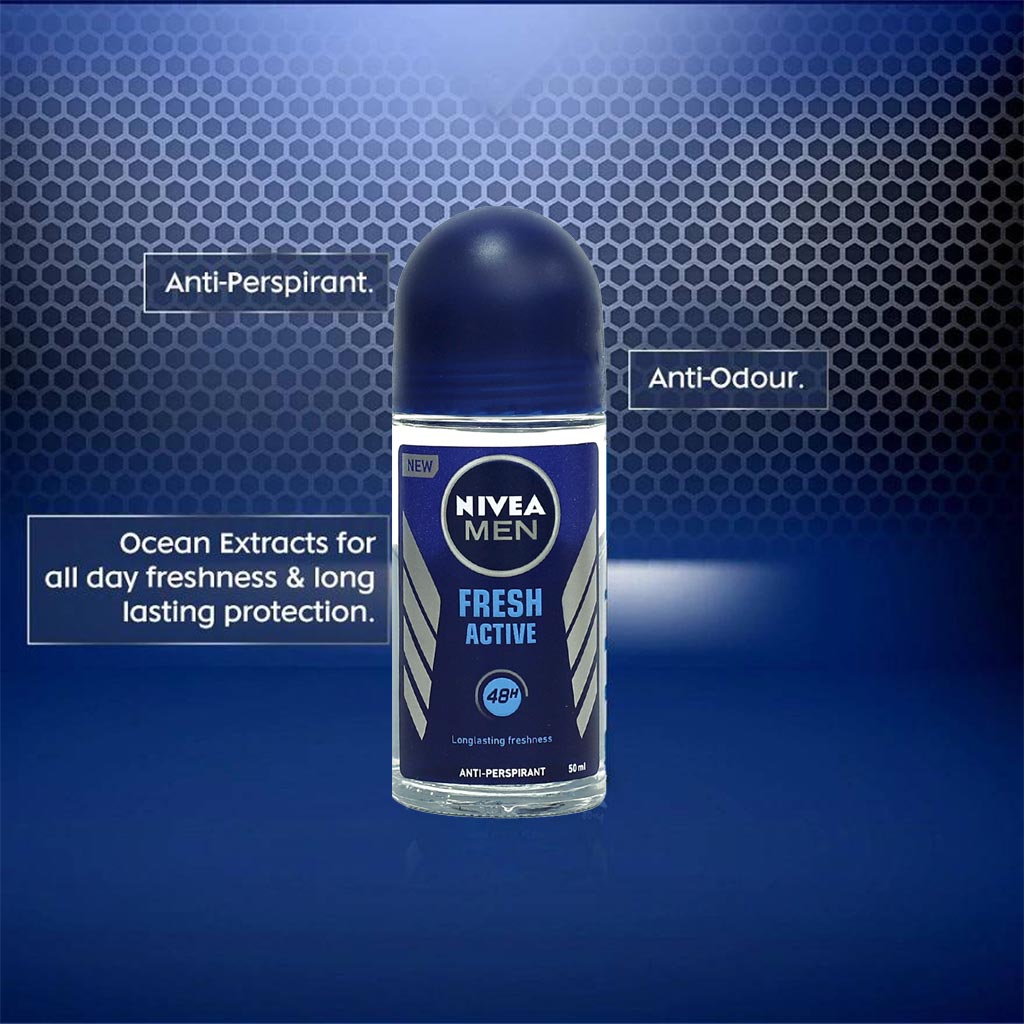 Nivea Men Fresh Active Deodorant Roll-On 50 mL - Easy Pharmacy LLC
