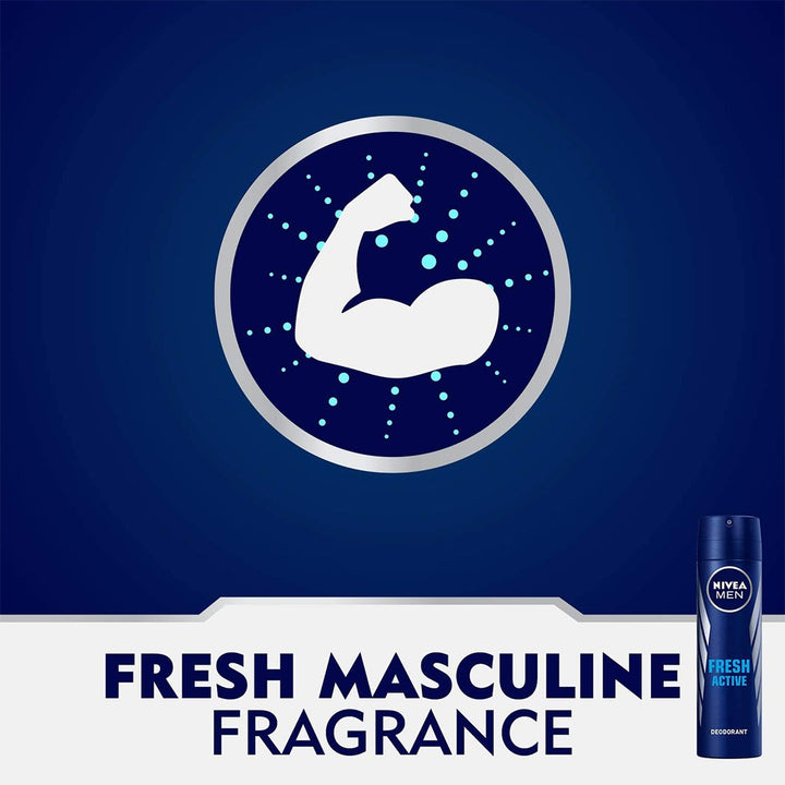 Nivea Men Fresh Active Deodorant 150 mL - Easy Pharmacy LLC
