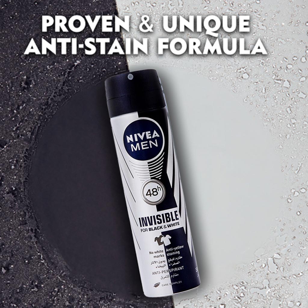 Nivea Men Invisible for Black and White Deodorant Spray 150 mL - Easy Pharmacy LLC