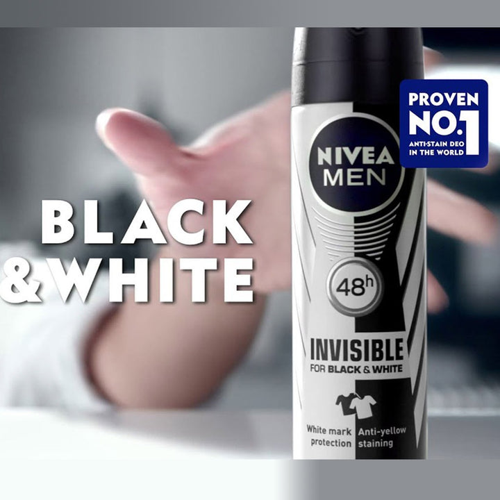 Nivea Men Invisible for Black and White Deodorant Spray 150 mL - Easy Pharmacy LLC