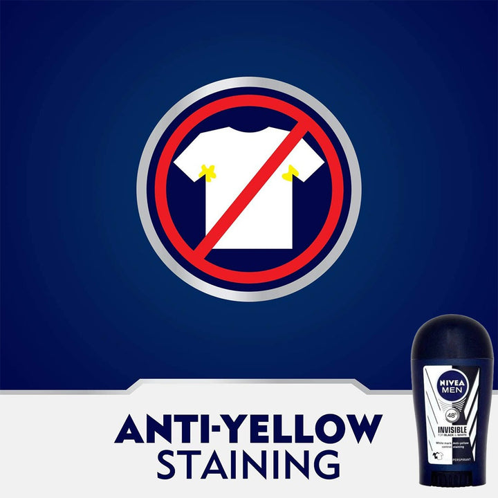 Nivea Men Invisible for Black and White Deodorant Stick 40 mL - Easy Pharmacy LLC