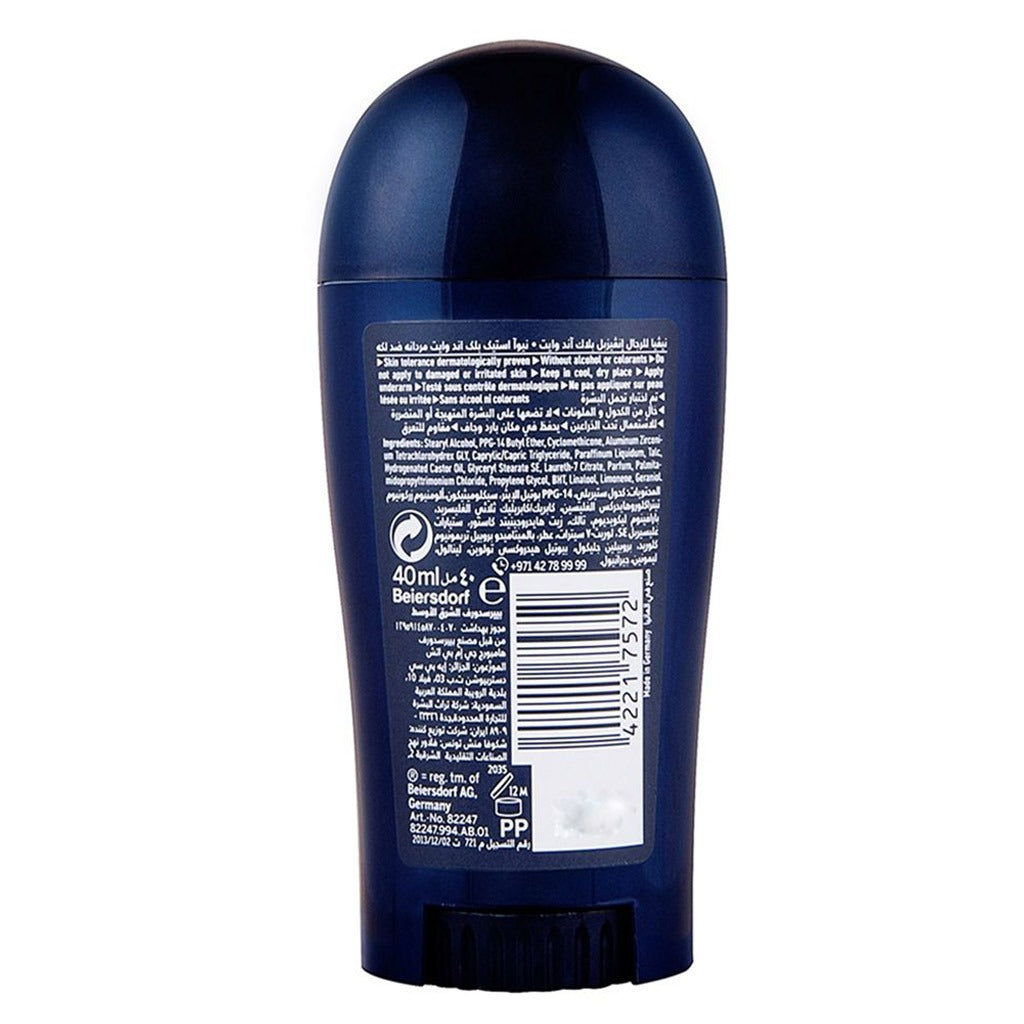 Nivea Men Invisible for Black and White Deodorant Stick 40 mL - Easy Pharmacy LLC