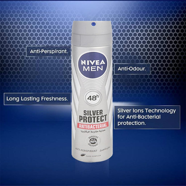 Nivea Men Silver Protect Spray 150 mL - Easy Pharmacy LLC