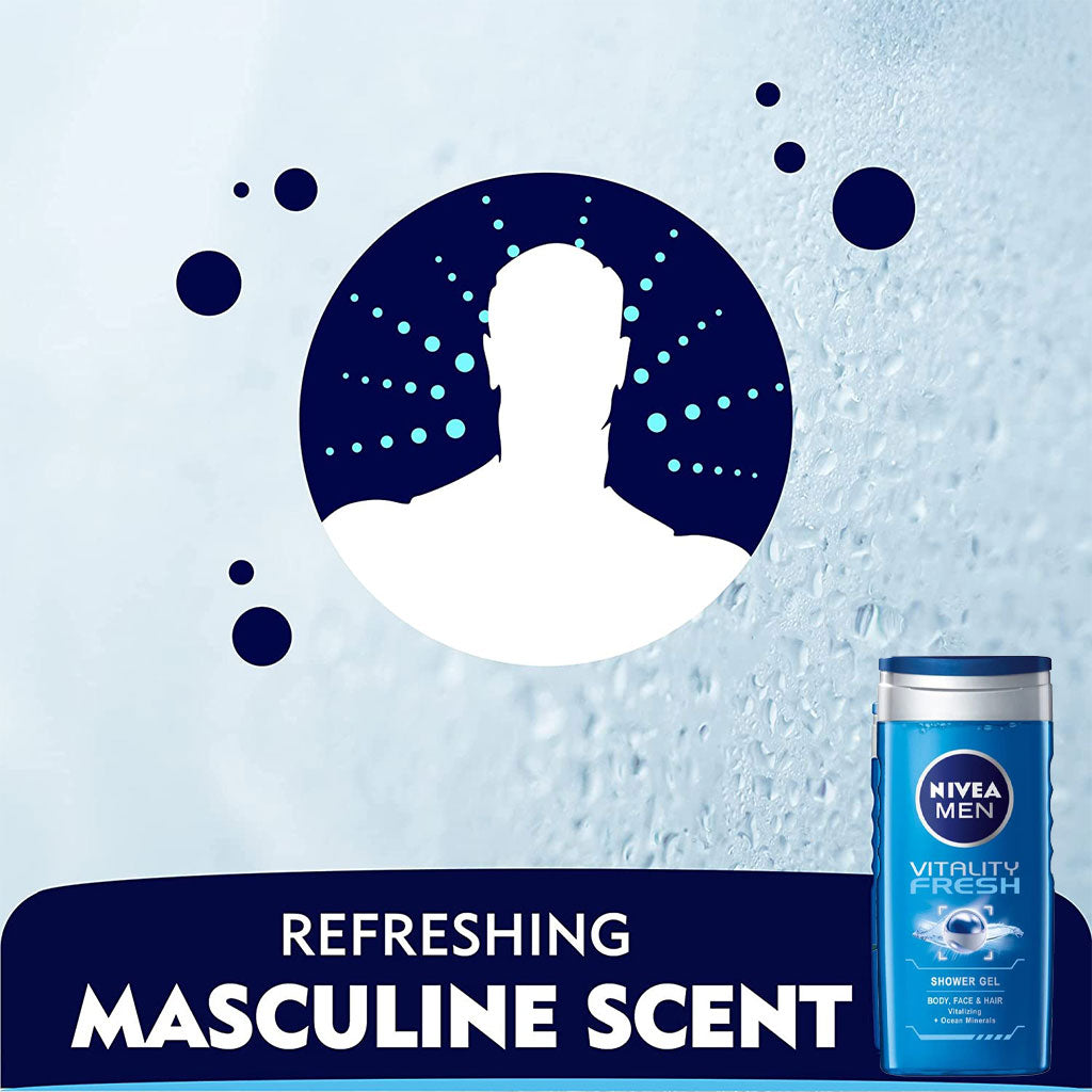 Nivea Men Vitality Fresh Shower Gel 250 mL - Easy Pharmacy LLC