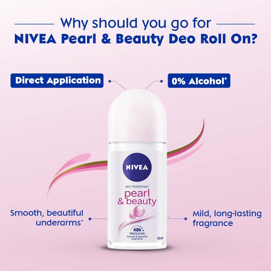 Nivea Pearl & Beauty Antiperspirant Roll-On 50 mL - Easy Pharmacy LLC