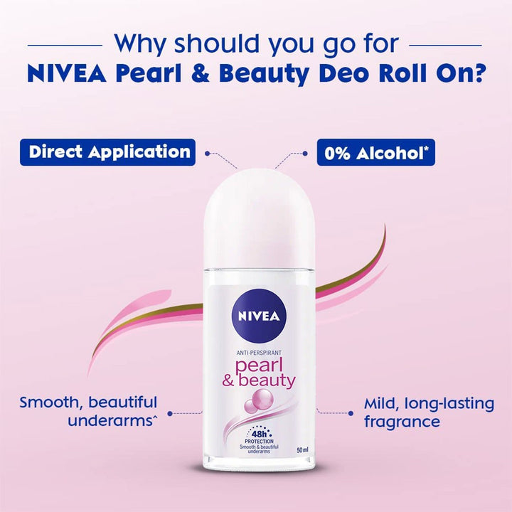 Nivea Pearl & Beauty Antiperspirant Roll-On 50 mL - Easy Pharmacy LLC