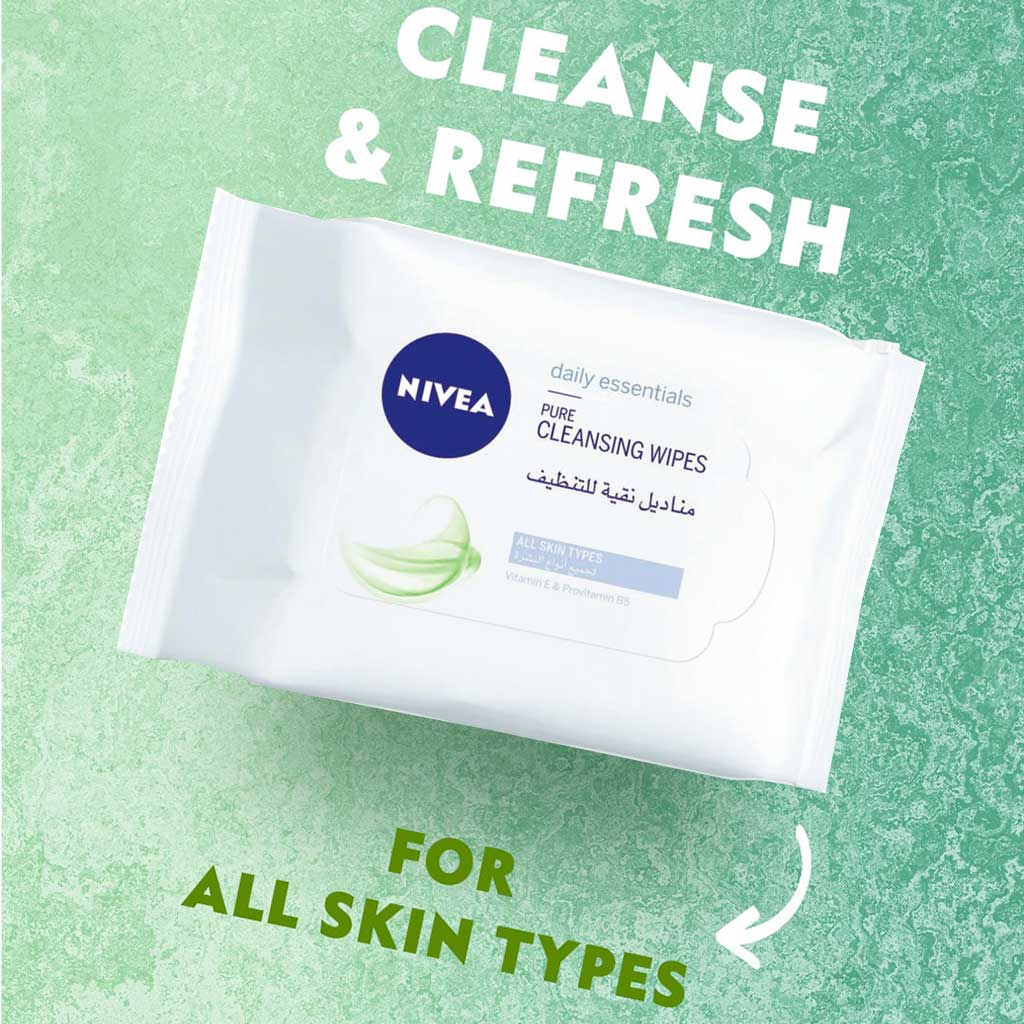 Nivea Pure Cleansing Wipes For All Skin Types 25's - Easy Pharmacy LLC