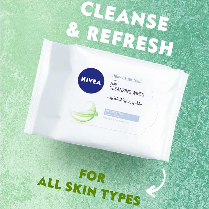 Nivea Pure Cleansing Wipes For All Skin Types 25's - Easy Pharmacy LLC