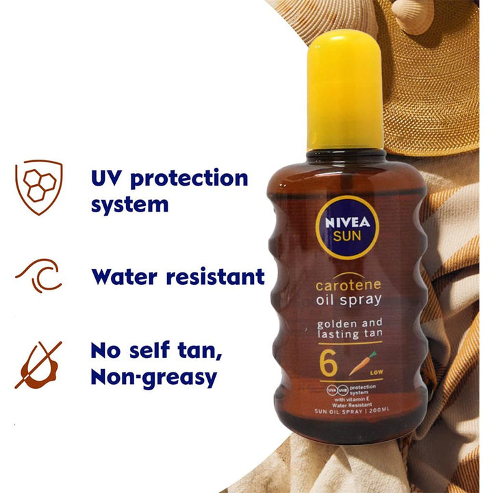 Nivea Carotene Tanning Oil Spray 200 mL - Easy Pharmacy LLC