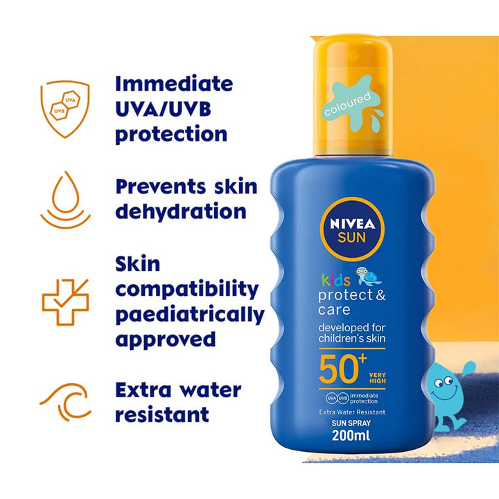 Nivea Sun Kids Protect & Care Spray SPF50+ 200 mL - Easy Pharmacy LLC