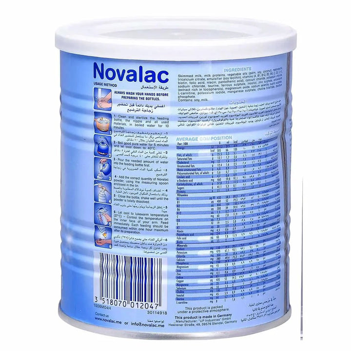 Novalac Stage 1 Baby Milk Formula For 0 To 6 Months 400g