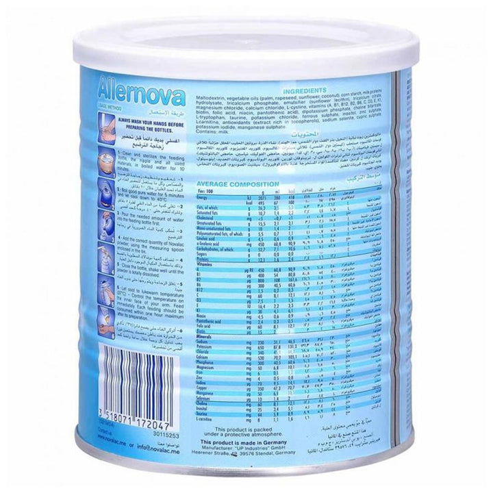 Novalac Allernova Infant Milk Formula For 0 To 3 Years With Milk Protein Allergy 400g - Easy Pharmacy LLC