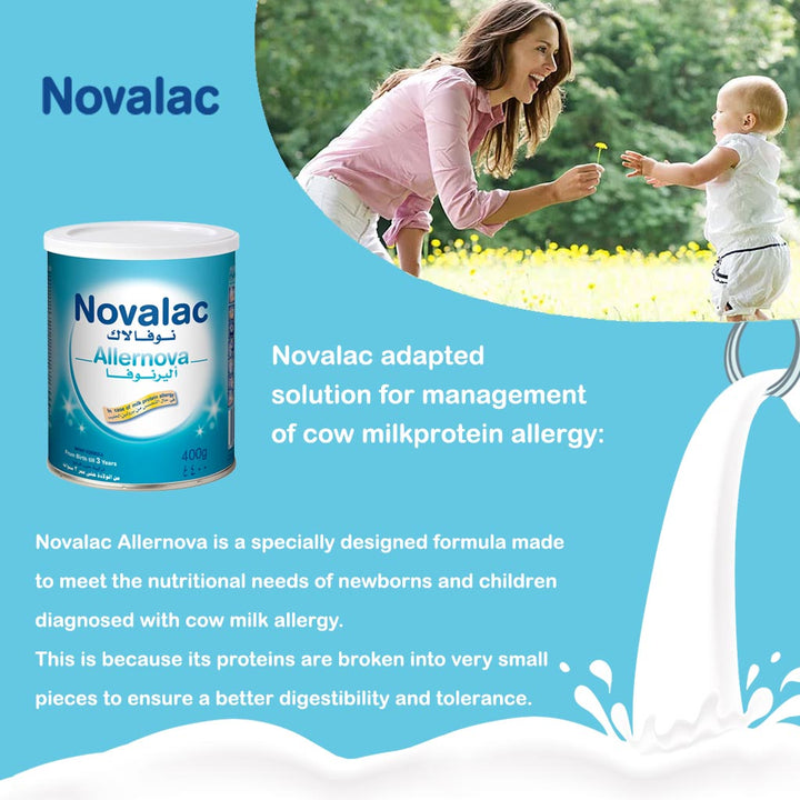 Novalac Allernova Infant Milk Formula For 0 To 3 Years With Milk Protein Allergy 400g - Easy Pharmacy LLC