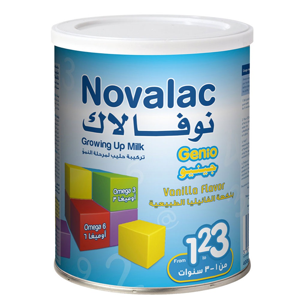 Novalac Genio 123 Stage 3 Toddlers Milk Formula For 1 To 3 Years Vanilla Flavour 400g - Easy Pharmacy LLC