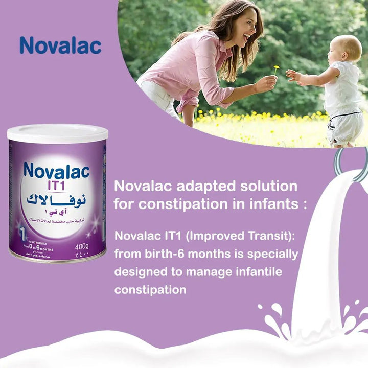 Novalac IT Stage 1 Improved Transit Baby Milk Formula For 0 To 6 Months 400g