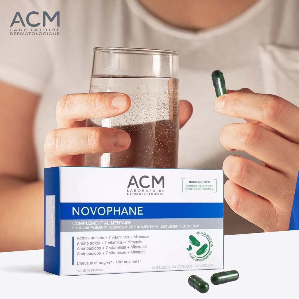 ACM Novophane Capsules, Food Supplement For Hair & Nail Growth, Pack of 60's - Easy Pharmacy LLC