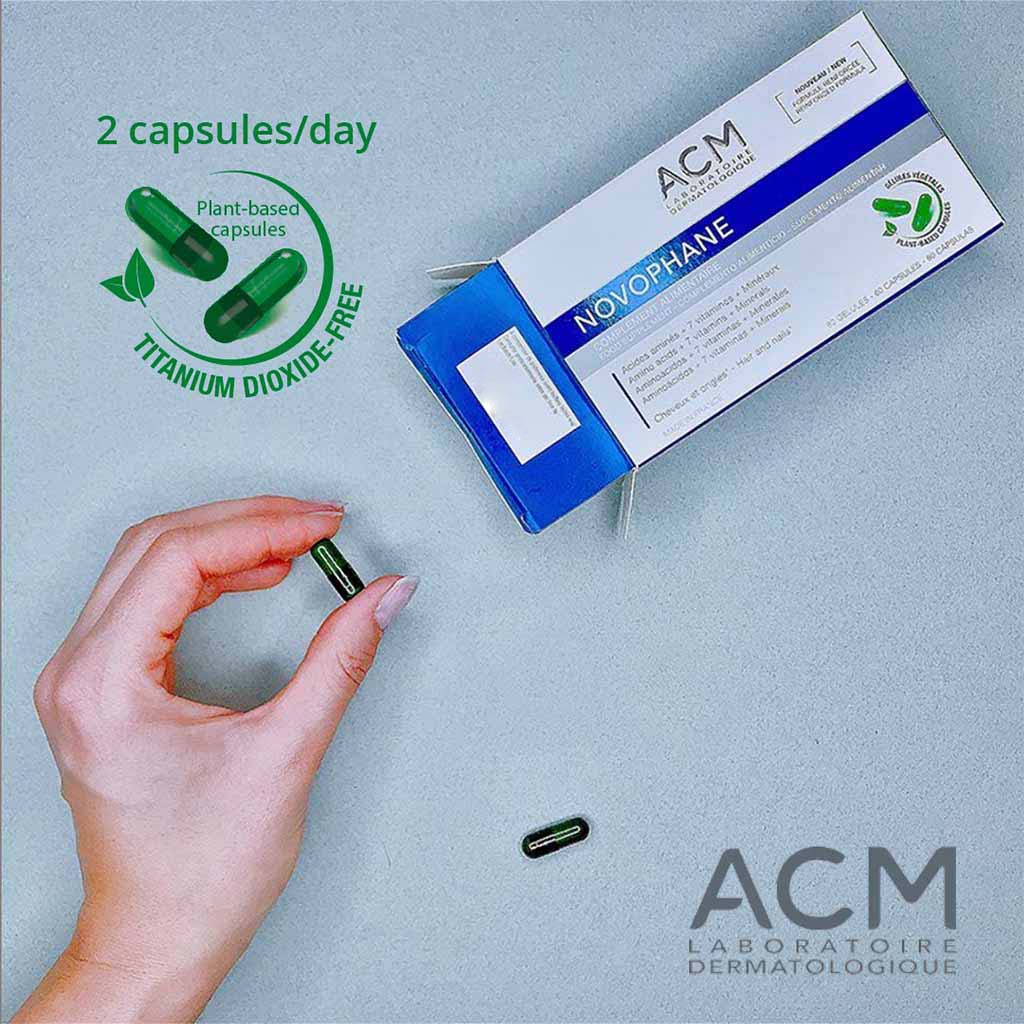 ACM Novophane Capsules, Food Supplement For Hair & Nail Growth, Pack of 60's - Easy Pharmacy LLC