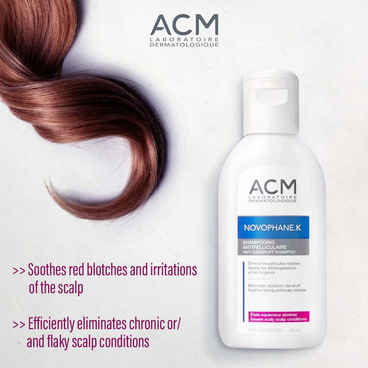 ACM Novophane K Anti-Dandruff Shampoo For Severe Scaly Scalp 125ml - Easy Pharmacy LLC
