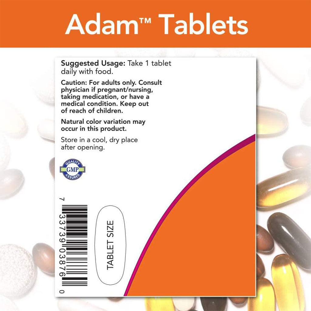 Now Adam Men's Multivitamin Tablets For Overall Wellness, Pack of 60's - Easy Pharmacy LLC