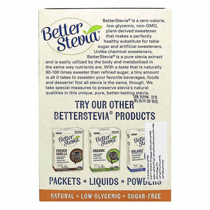 Now Better Stevia Zero-Calorie Sugar Free Sweetener, Pack of 100's - Easy Pharmacy LLC
