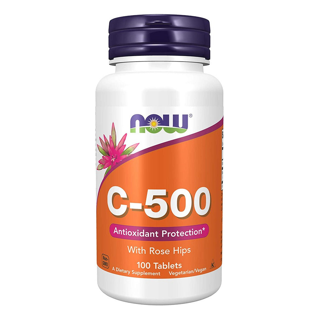 Now C-500 Vitamin C With Rose Hips Tablets For Antioxidant Support, Pack of 100's - Easy Pharmacy LLC