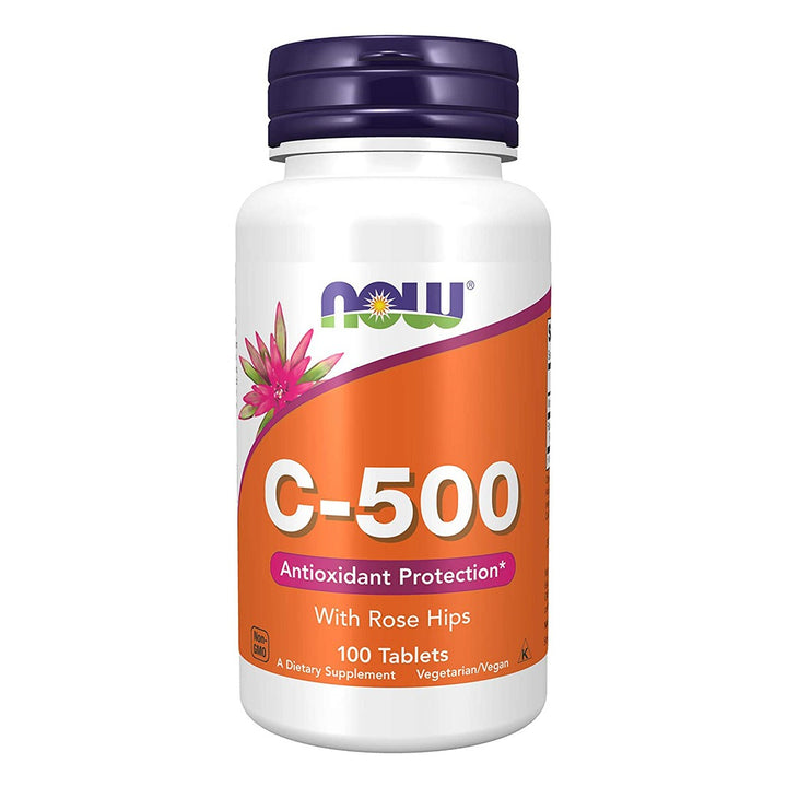Now C-500 Vitamin C With Rose Hips Tablets For Antioxidant Support, Pack of 100's - Easy Pharmacy LLC