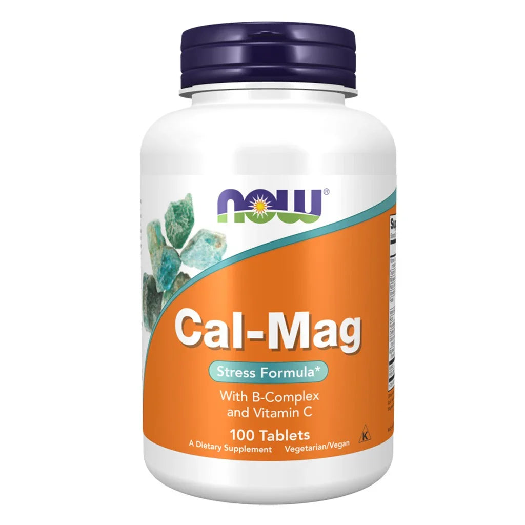 Now Cal-Mag Stress Formula With Calcium, Magnesium, Vitamin B-Complex & Vitamin C Tablets, Pack of 100's - Easy Pharmacy LLC