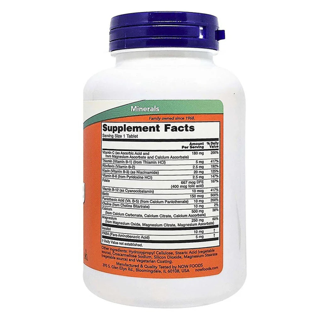 Now Cal-Mag Stress Formula With Calcium, Magnesium, Vitamin B-Complex & Vitamin C Tablets, Pack of 100's - Easy Pharmacy LLC