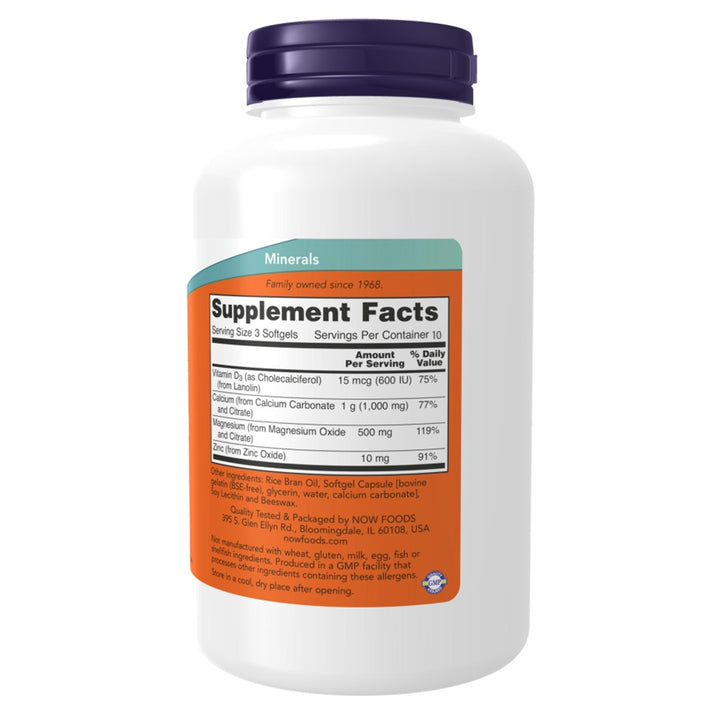 Now Calcium & Magnesium With Vitamin D3 & Zinc Softgel For Bone Health, Pack of 30's - Easy Pharmacy LLC