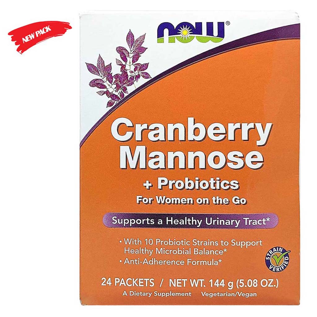 Now Cranberry Mannose + Probiotics For Healthy Urinary Health, Pack of 24's - Easy Pharmacy LLC