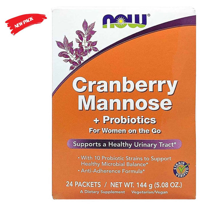Now Cranberry Mannose + Probiotics For Healthy Urinary Health, Pack of 24's - Easy Pharmacy LLC