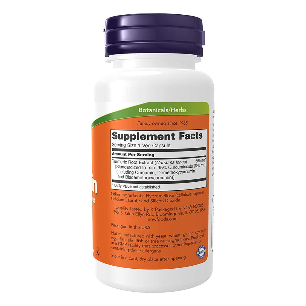 Now Curcumin 665mg Vegetarian Capsules For Anti-Inflammatory & Antioxidant Support, Pack of 60's - Easy Pharmacy LLC