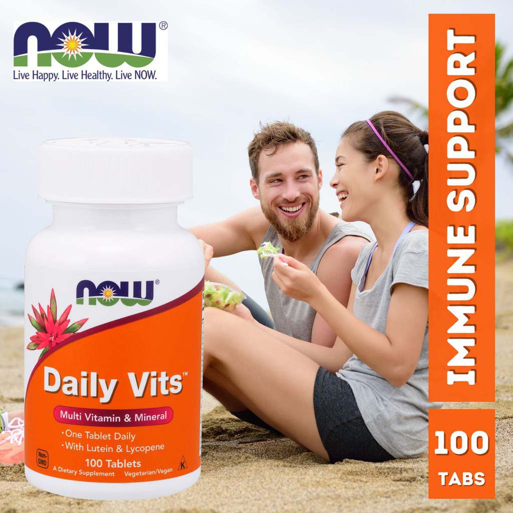 Now Daily Vits Multivitamins & Minerals Supplement Tablets For Overall Wellness, Pack of 100's - Easy Pharmacy LLC