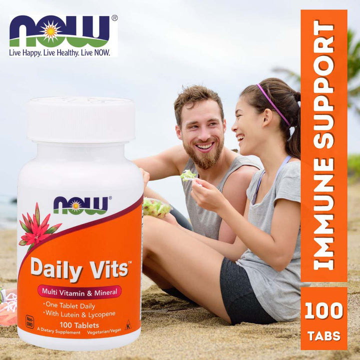 Now Daily Vits Multivitamins & Minerals Supplement Tablets For Overall Wellness, Pack of 100's - Easy Pharmacy LLC