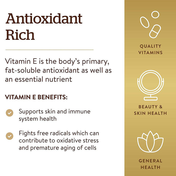 Now E-400 Vitamin E 400IU Antioxidant Softgel For Immune & Heart Support, Pack of 30's - Easy Pharmacy LLC