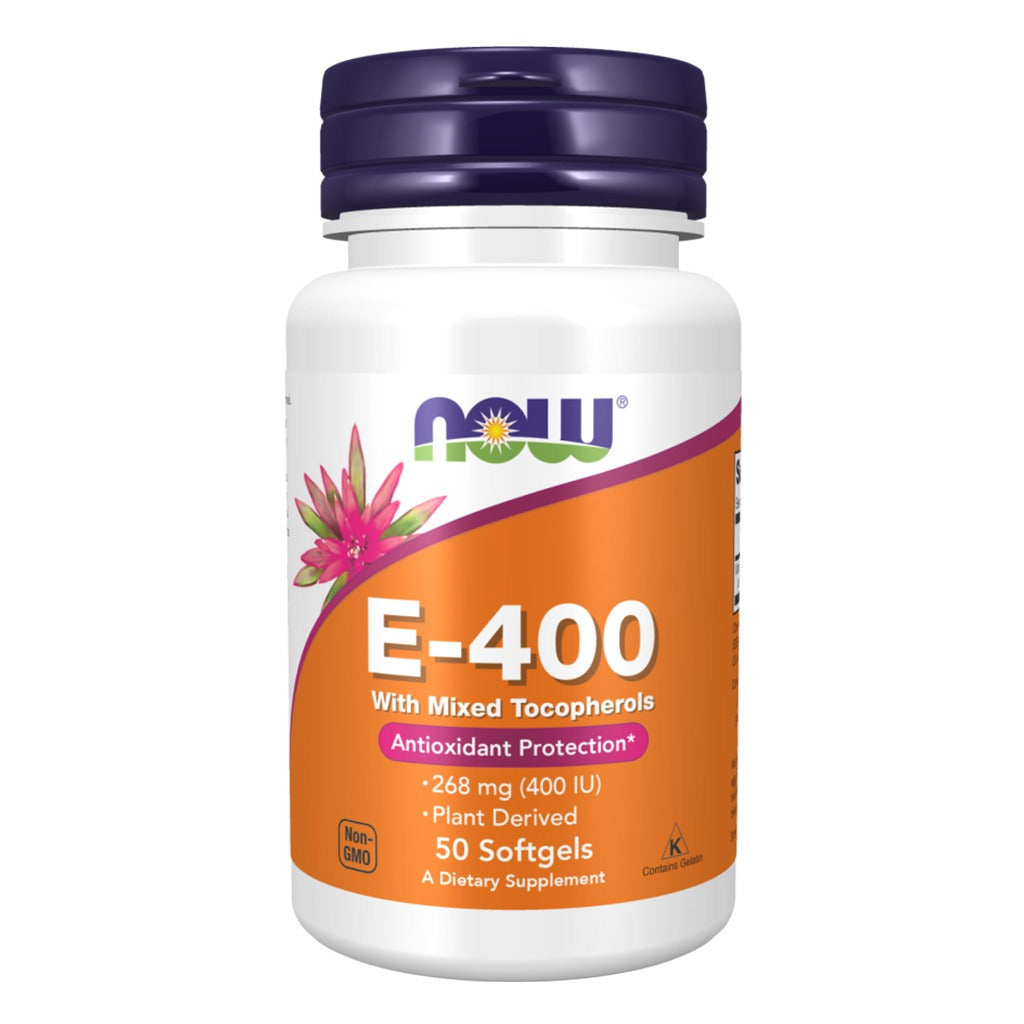 Now E-400 Vitamin E 400IU Antioxidant Softgel For Immune & Heart Support, Pack of 50's - Easy Pharmacy LLC