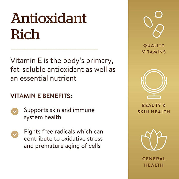 Now E-400 Vitamin E 400IU Antioxidant Softgel For Immune & Heart Support, Pack of 50's - Easy Pharmacy LLC